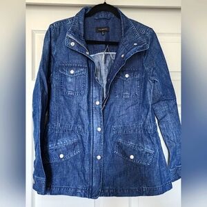 Talbots Indigo Denim Zip & Button Jacket Size M